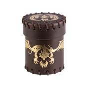 QWORKSHOP - Dice Cups - Flying Dragon Brown & Golden Leather 