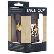 QWORKSHOP - Dice Cups - Flying Dragon Brown & Golden Leather 