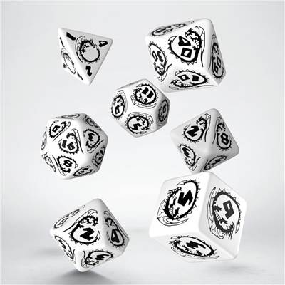 QWORKSHOP - Dragons Dice Set - White & Black (x7)