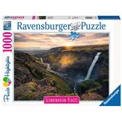 RAVENSBURGER - Puzzle -1000p : La Cascade Haifoss, Islande (Highlight