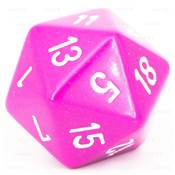 CHESSEX - D20 JUMBO 34 mm - OPAQUE Violet Clair/Blanc --NEW--
