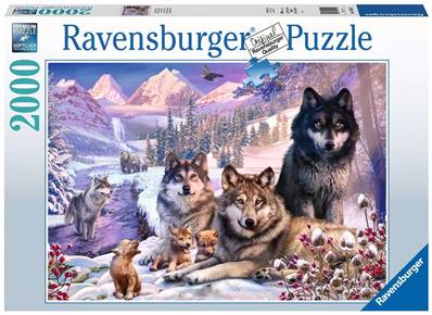 RAVENSBURGER - Puzzle - 2000p : Loups dans la Neige 