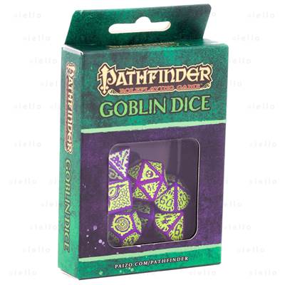 QWORKSHOP - Pathfinder Dice Set - Goblin Purple & Green (x7)