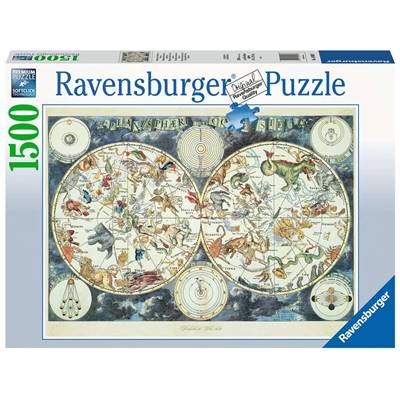 RAVENSBURGER - Puzzle -1500p : Mappemonde des animaux fantastiques