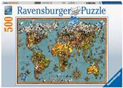 RAVENSBURGER - Puzzle - 500p : Mappemonde de Papillons
